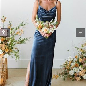 Revelry Skye Velvet Dress Royal Blue